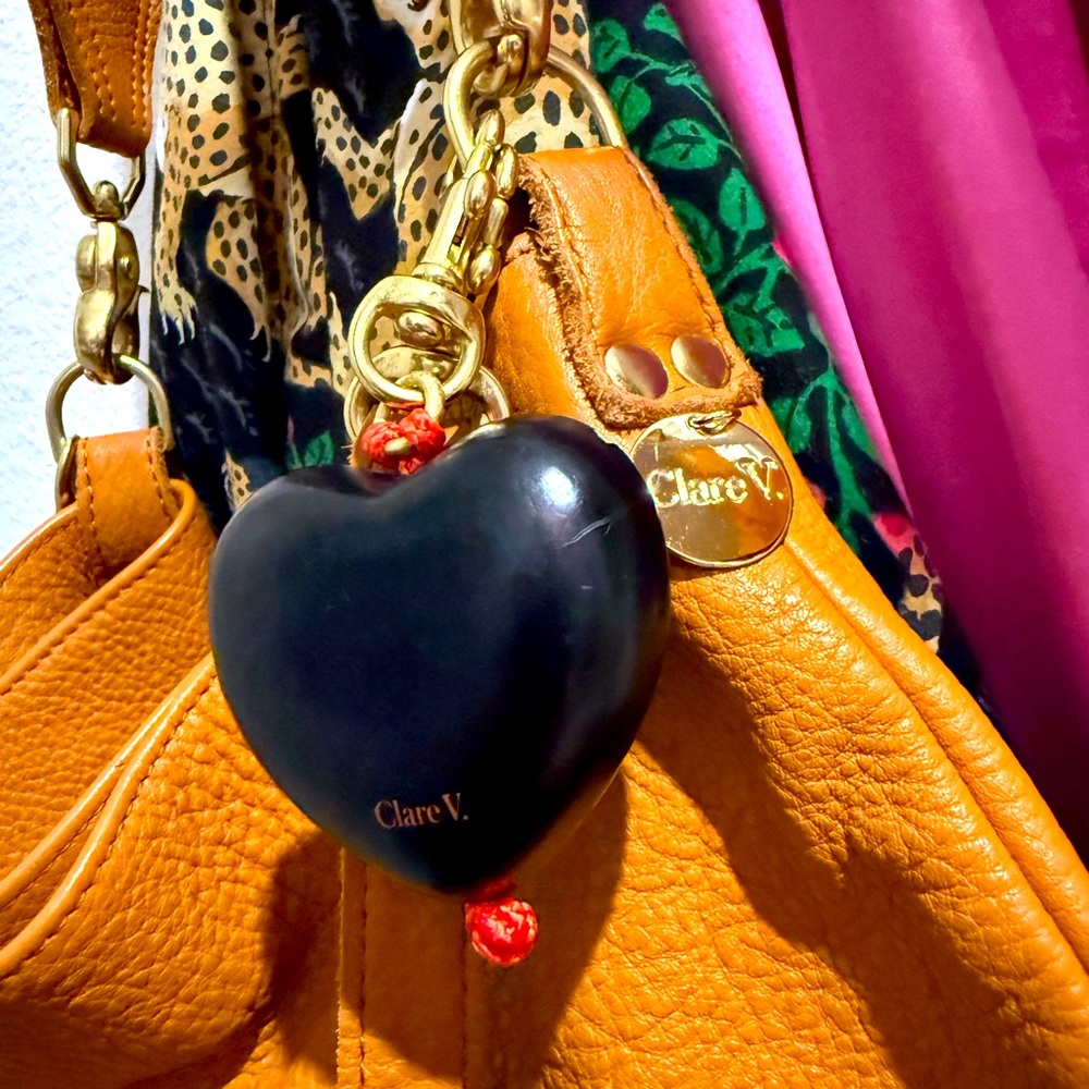 Clare V heart bag charm 🖤